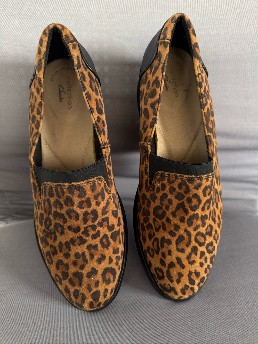 Clarks Collection Sz 8 Leopard Print Slip-On Loafers - Brown/Black NWOT😊😊